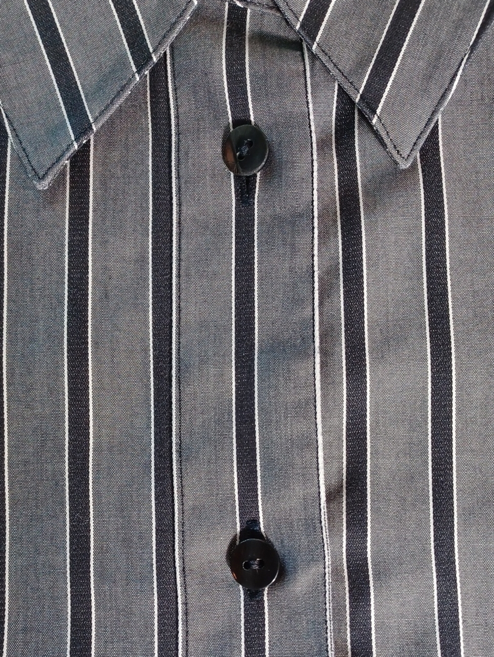 Foxcroft Black & Gray Business / Casual Vertical Stripe Women's Button-Up Shirt - Picture 5 of 16